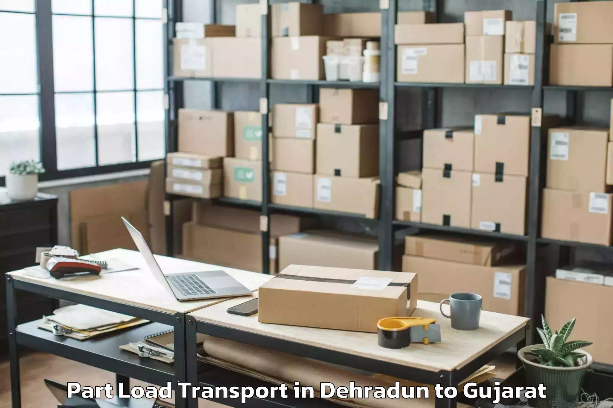 Trusted Dehradun to Harij Part Load Transport